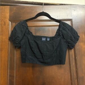GAP Black Eyelet Crop Top